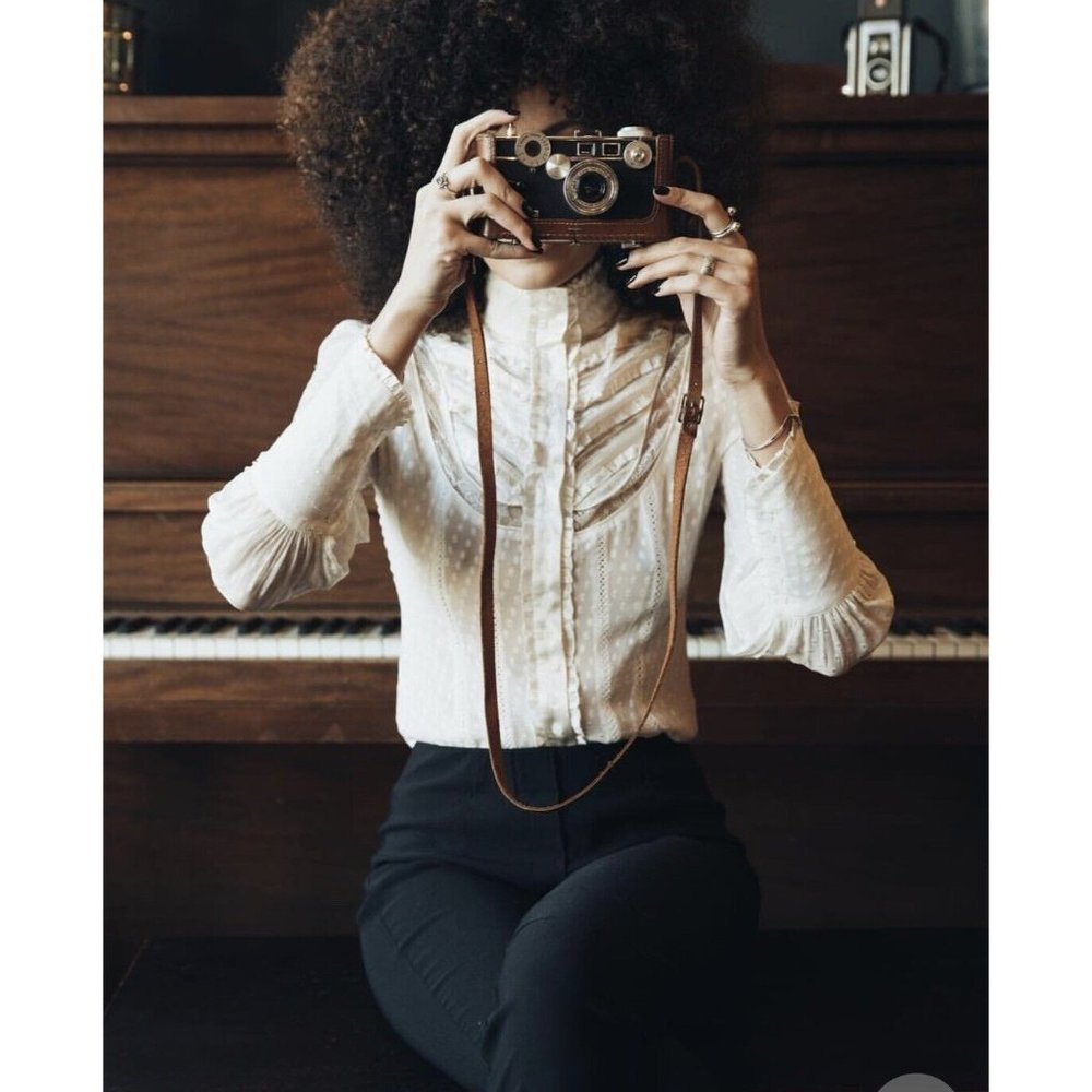 Vintage Bebe Women's Ruffle Button-Up Long Sleeve Blouse Ivory - Size XS